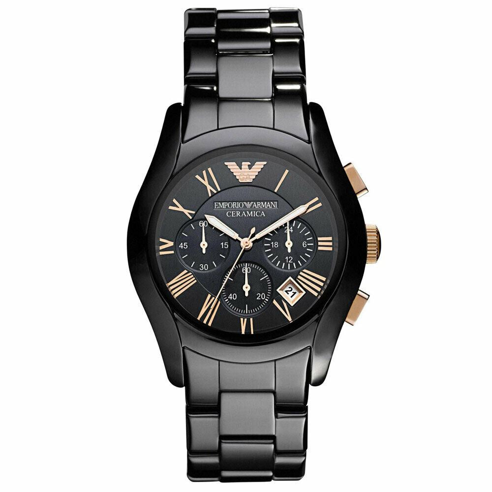 Emporio Armani Ar1410 Classic Black Ceramic Chronograph Mens Watch