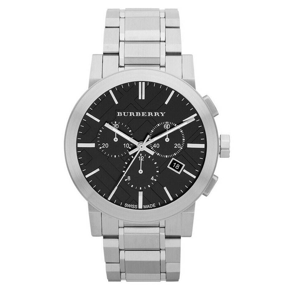 Burberry Bu9351 Chronograph Black Dial Stainless Steel Mens Watch