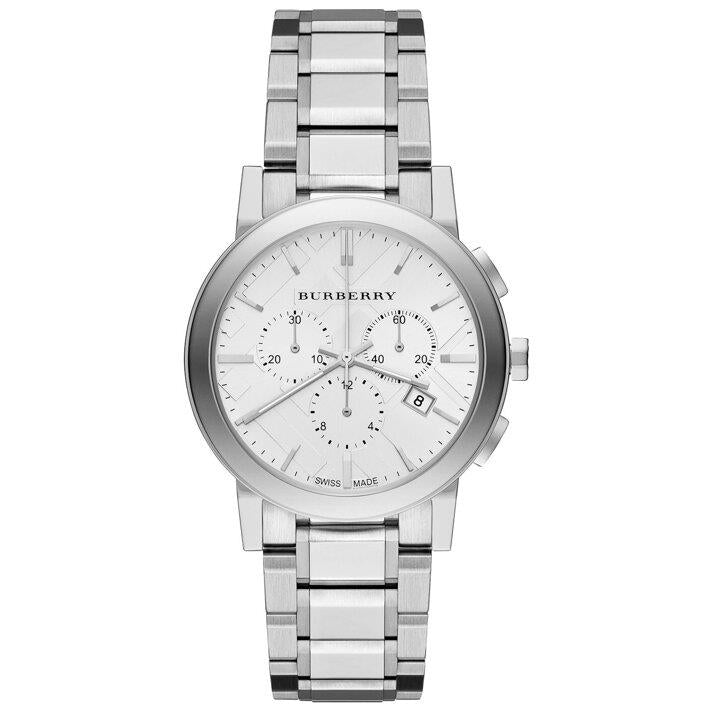 Burberry Bu9750 City Chronograph Silver Dial Stainless Steel Womens Watch