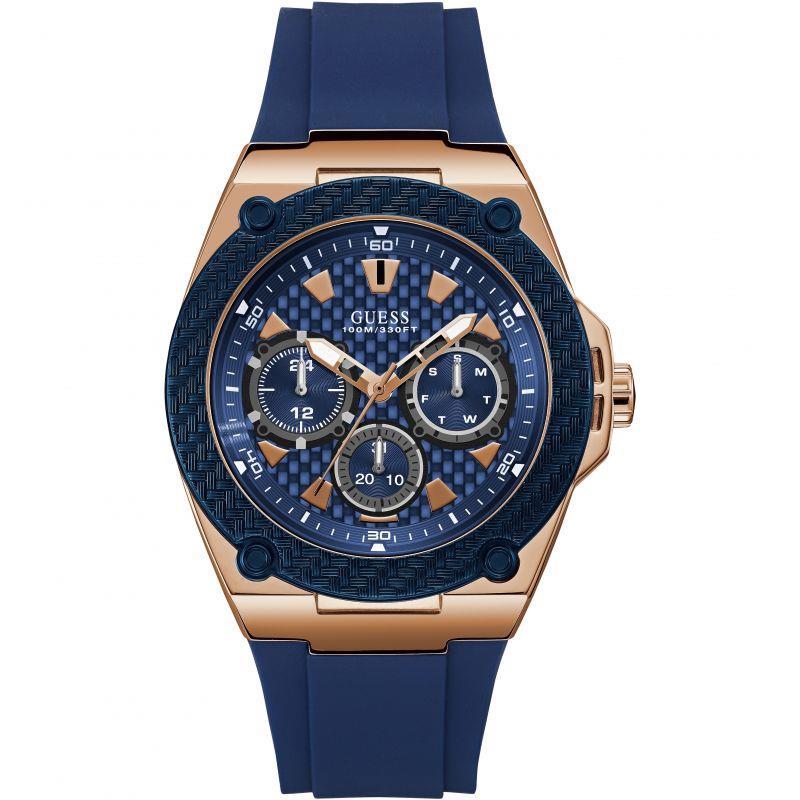 Guess W1049g2 Legacy Blue Dial Blue Silicone Mens Watch