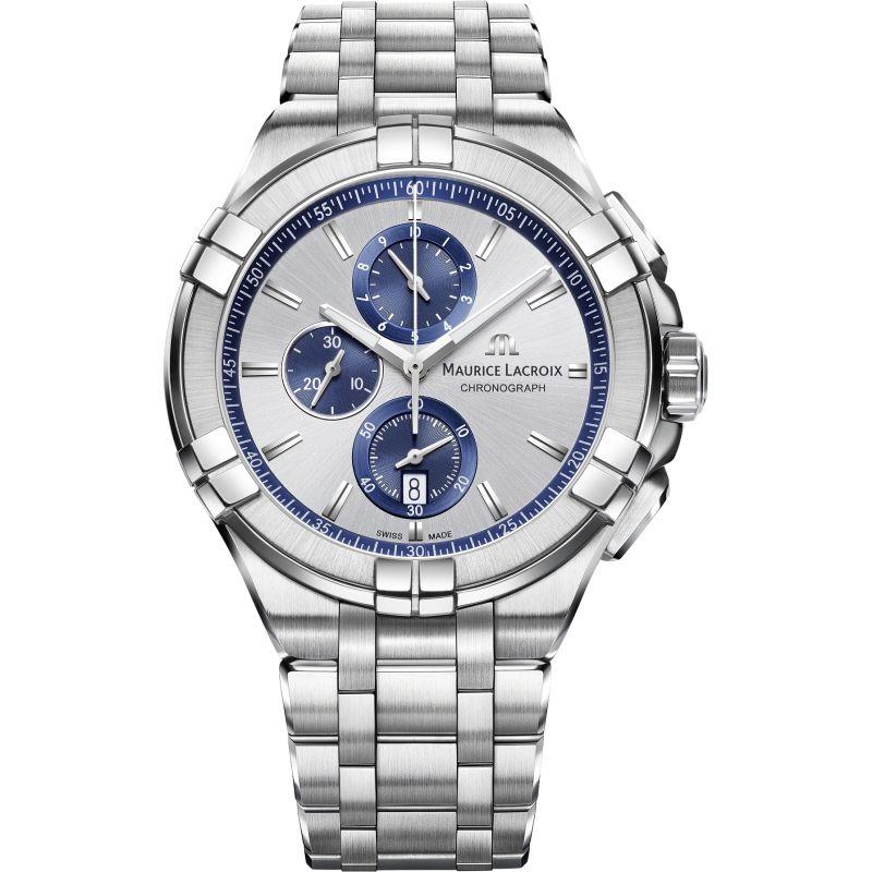 Maurice Lacroix aikon Silver Stainless Steel Chronograph Swiss Mens Watch