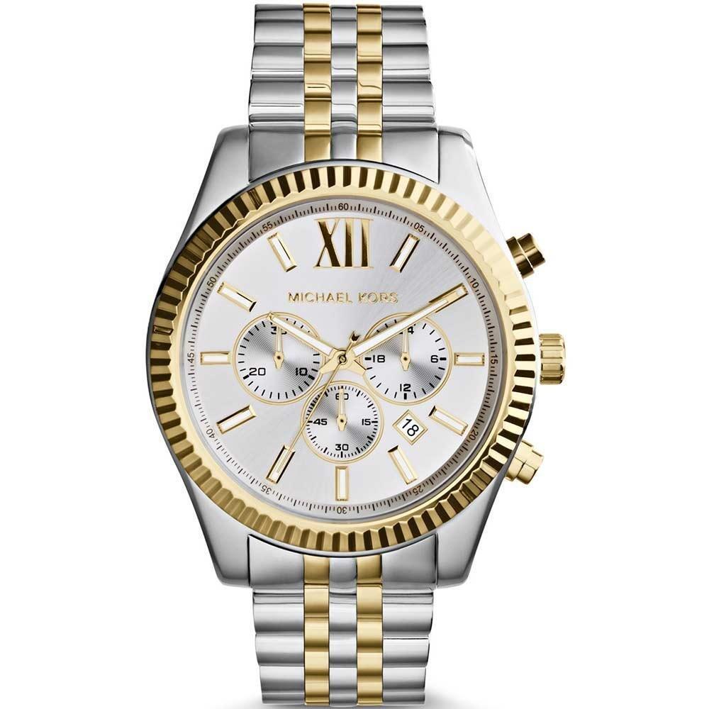 Michael Kors Mk8344 Lexington Two Tone Gold Wrist Mens Watch