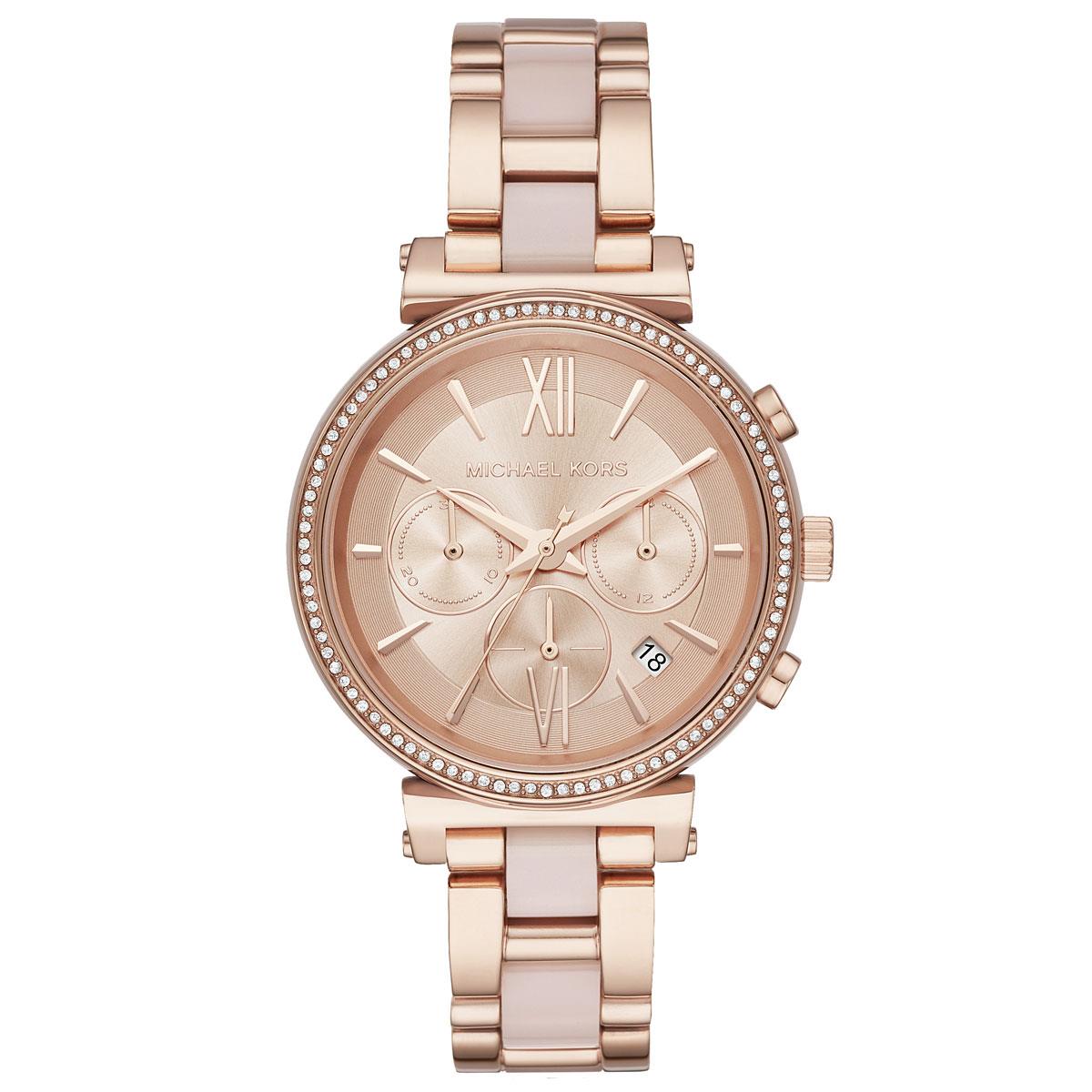 Michael Kors Sofie Chronograph Rose Dial Ladies Watch Mk6560