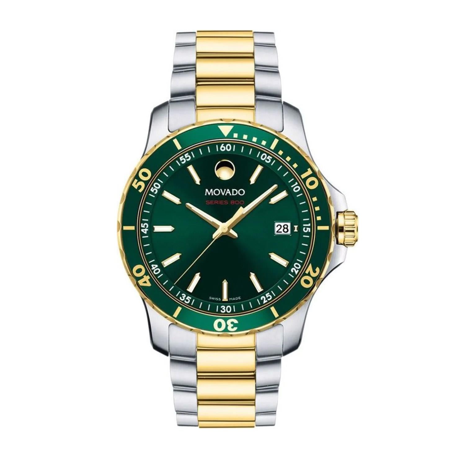 Movado 2600147 800 Green Dial Two-tone Mens Watch