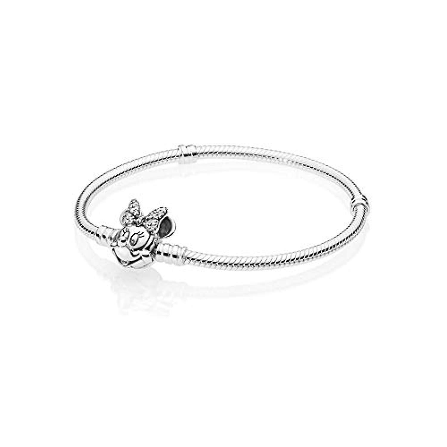 Pandora 597770cz-20 Moments Pav Minnie Mouse Clasp Snake Chain Bracelet