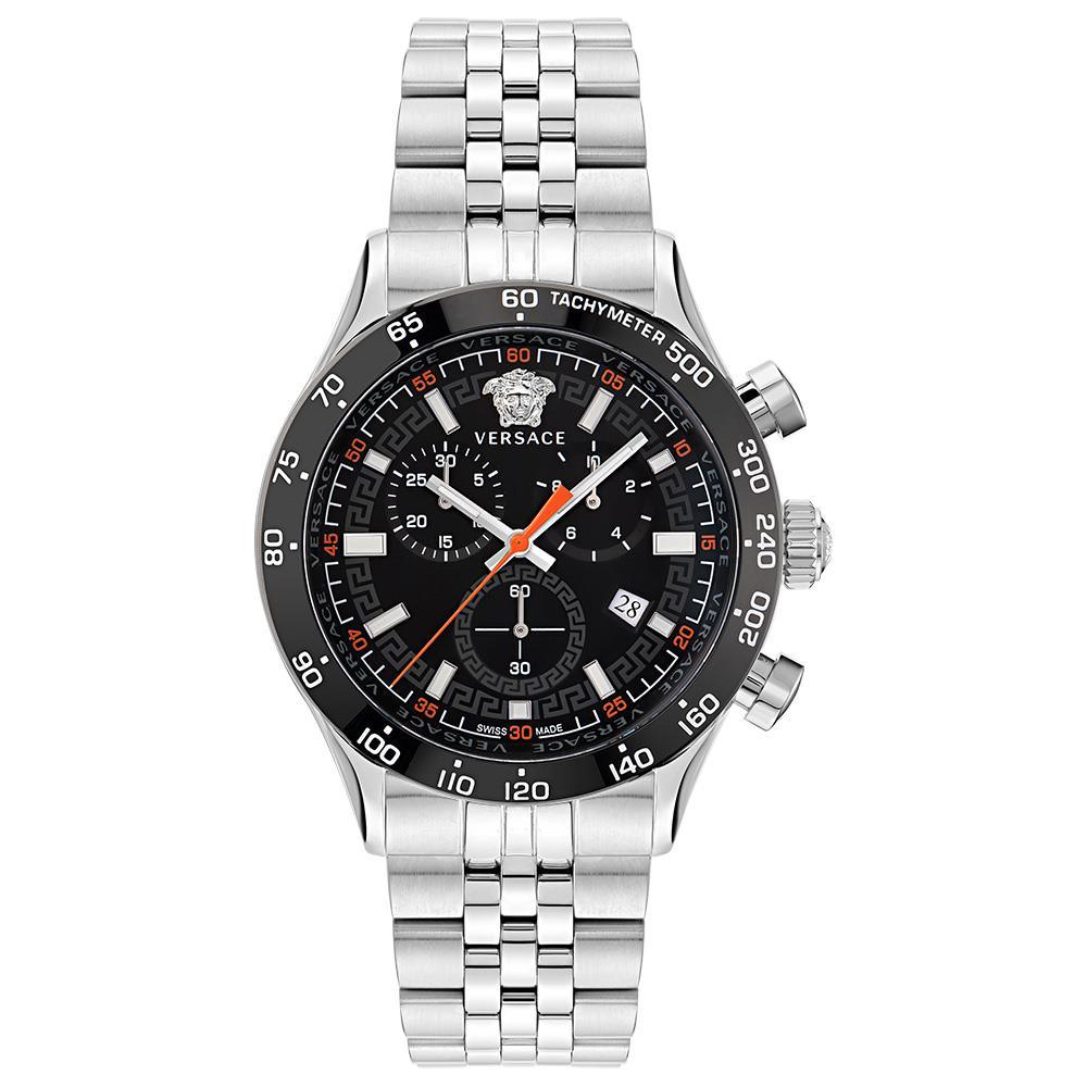 Versace Ve2u00322 Hellenyium Silver Chronograph Mens Watch